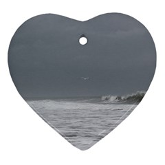 Stormy Seas Heart Ornament (two Sides) by TheLazyPineapple