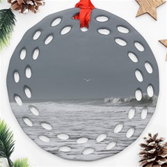 Stormy Seas Round Filigree Ornament (two Sides)