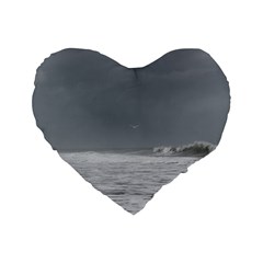 Stormy Seas Standard 16  Premium Heart Shape Cushions by TheLazyPineapple