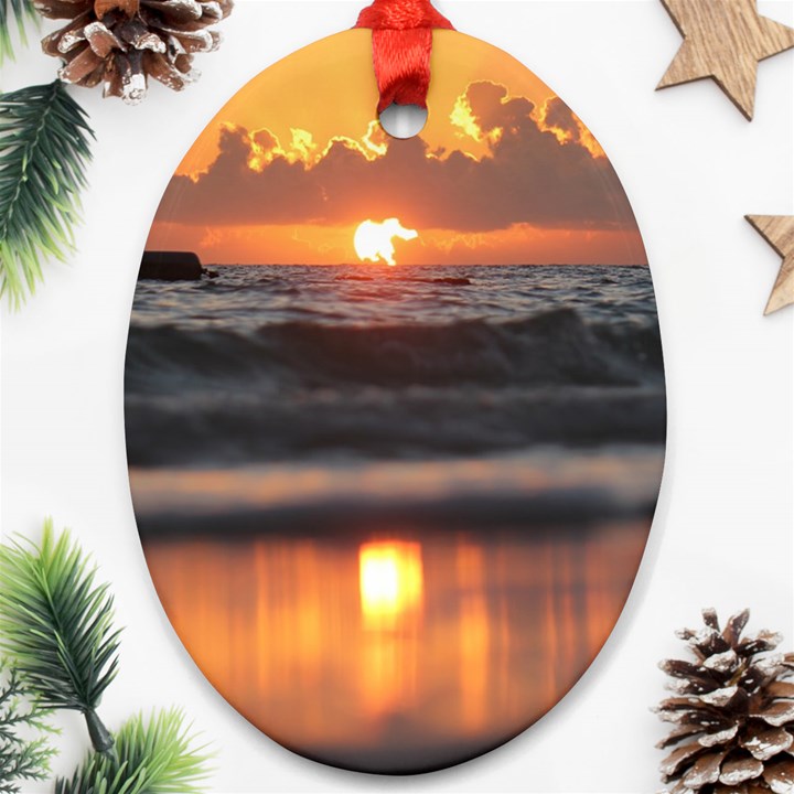 Ocean Sunrise Ornament (Oval)