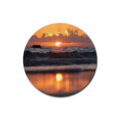 Ocean Sunrise Rubber Coaster (round)  by TheLazyPineapple