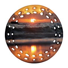 Ocean Sunrise Round Filigree Ornament (two Sides) by TheLazyPineapple