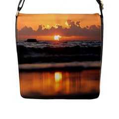 Ocean Sunrise Flap Closure Messenger Bag (l) by TheLazyPineapple