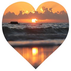 Ocean Sunrise Wooden Puzzle Heart