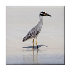 Beach Heron Bird Tile Coaster by TheLazyPineapple