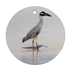 Beach Heron Bird Ornament (round) by TheLazyPineapple