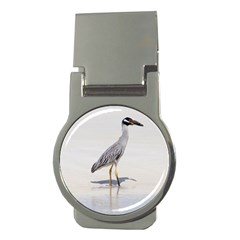 Beach Heron Bird Money Clips (round) 