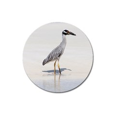 Beach Heron Bird Magnet 3  (round) by TheLazyPineapple