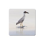 Beach Heron Bird Square Magnet Front