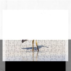 Beach Heron Bird Rectangular Jigsaw Puzzl by TheLazyPineapple