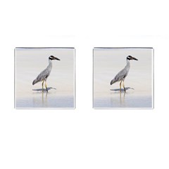 Beach Heron Bird Cufflinks (square) by TheLazyPineapple