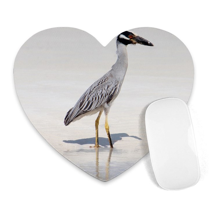 Beach Heron Bird Heart Mousepads