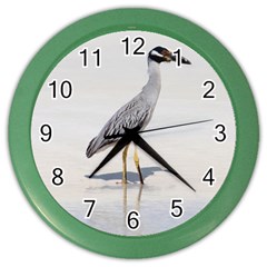 Beach Heron Bird Color Wall Clock by TheLazyPineapple