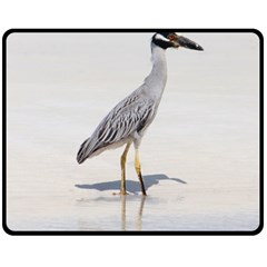 Beach Heron Bird Fleece Blanket (medium) 