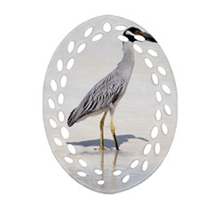 Beach Heron Bird Ornament (oval Filigree)