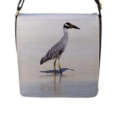 Beach Heron Bird Flap Closure Messenger Bag (l) by TheLazyPineapple