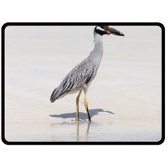 Beach Heron Bird Double Sided Fleece Blanket (large)  by TheLazyPineapple