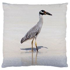 Beach Heron Bird Large Flano Cushion Case (two Sides) by TheLazyPineapple