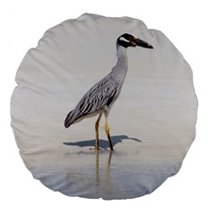 Beach Heron Bird Large 18  Premium Flano Round Cushions by TheLazyPineapple