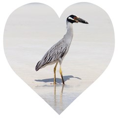 Beach Heron Bird Wooden Puzzle Heart by TheLazyPineapple