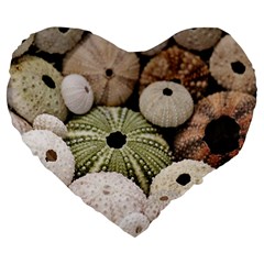 Sea Urchins Large 19  Premium Flano Heart Shape Cushions by TheLazyPineapple