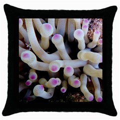 Sea Anemone Throw Pillow Case (black) by TheLazyPineapple