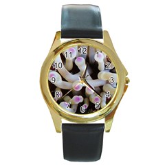 Sea Anemone Round Gold Metal Watch by TheLazyPineapple