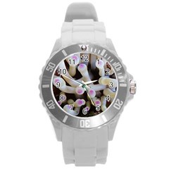 Sea Anemone Round Plastic Sport Watch (l) by TheLazyPineapple