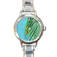 Tropical Palm Round Italian Charm Watch by TheLazyPineapple