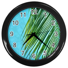 Tropical Palm Wall Clock (black) by TheLazyPineapple