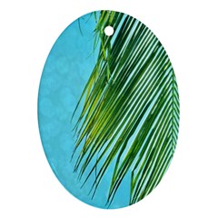 Tropical Palm Oval Ornament (two Sides) by TheLazyPineapple