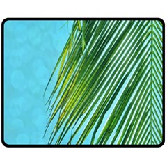 Tropical Palm Fleece Blanket (medium)  by TheLazyPineapple