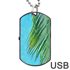 Tropical Palm Dog Tag Usb Flash (two Sides) by TheLazyPineapple