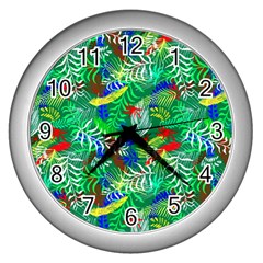 Flowers 50 1 Wall Clock (silver) by ArtworkByPatrick