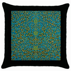 Sun In  The Soft Rainfall Nature Is Blooming Throw Pillow Case (black) by pepitasart