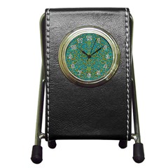 Sun In  The Soft Rainfall Nature Is Blooming Pen Holder Desk Clock by pepitasart