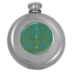 Sun In  The Soft Rainfall Nature Is Blooming Round Hip Flask (5 Oz) by pepitasart