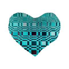 469823231 Glitch37 Standard 16  Premium Flano Heart Shape Cushions by ScottFreeArt