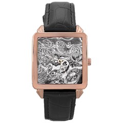 Pebbels In The Pond Rose Gold Leather Watch  by ScottFreeArt