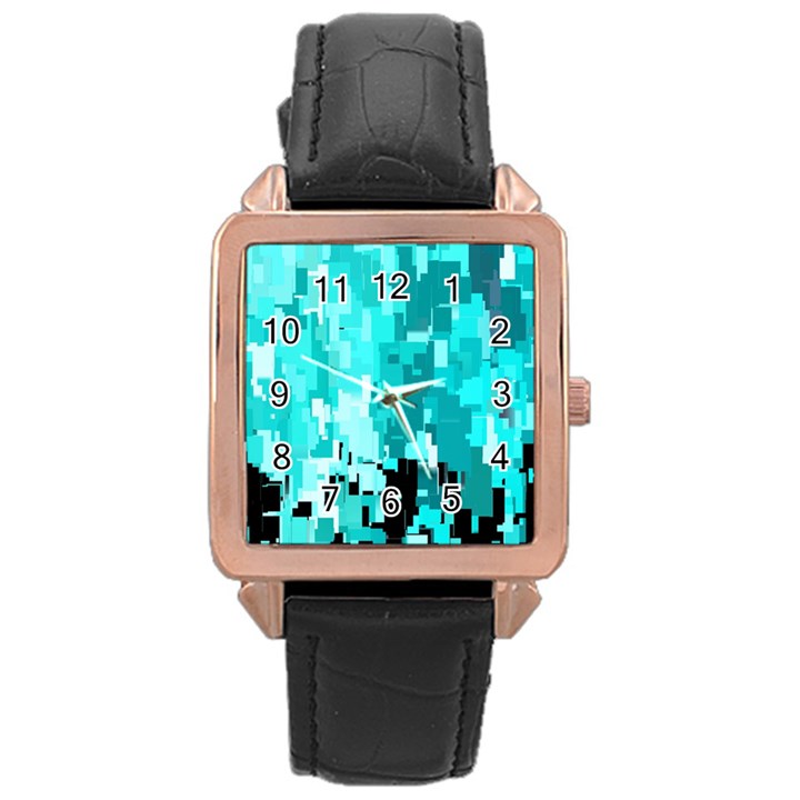 469823231 Glitch48 Rose Gold Leather Watch 