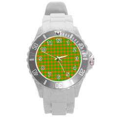 Generated Glitch20 Round Plastic Sport Watch (l) by ScottFreeArt