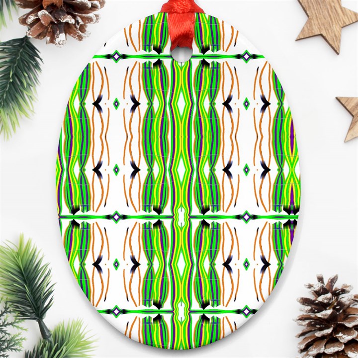 Cocoon Print Oval Ornament (Two Sides)