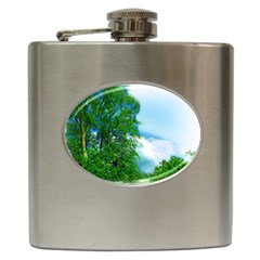 Airbrushed Sky Hip Flask (6 Oz) by Fractalsandkaleidoscopes