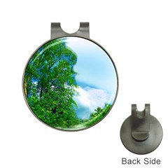 Airbrushed Sky Hat Clips With Golf Markers by Fractalsandkaleidoscopes