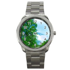 Airbrushed Sky Sport Metal Watch by Fractalsandkaleidoscopes