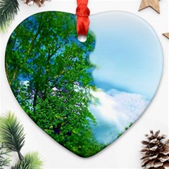 Airbrushed Sky Heart Ornament (two Sides) by Fractalsandkaleidoscopes