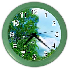 Airbrushed Sky Color Wall Clock by Fractalsandkaleidoscopes