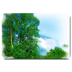 Airbrushed Sky Large Doormat  by Fractalsandkaleidoscopes