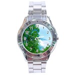 Airbrushed Sky Stainless Steel Analogue Watch Front