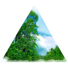 Airbrushed Sky Wooden Puzzle Triangle by Fractalsandkaleidoscopes